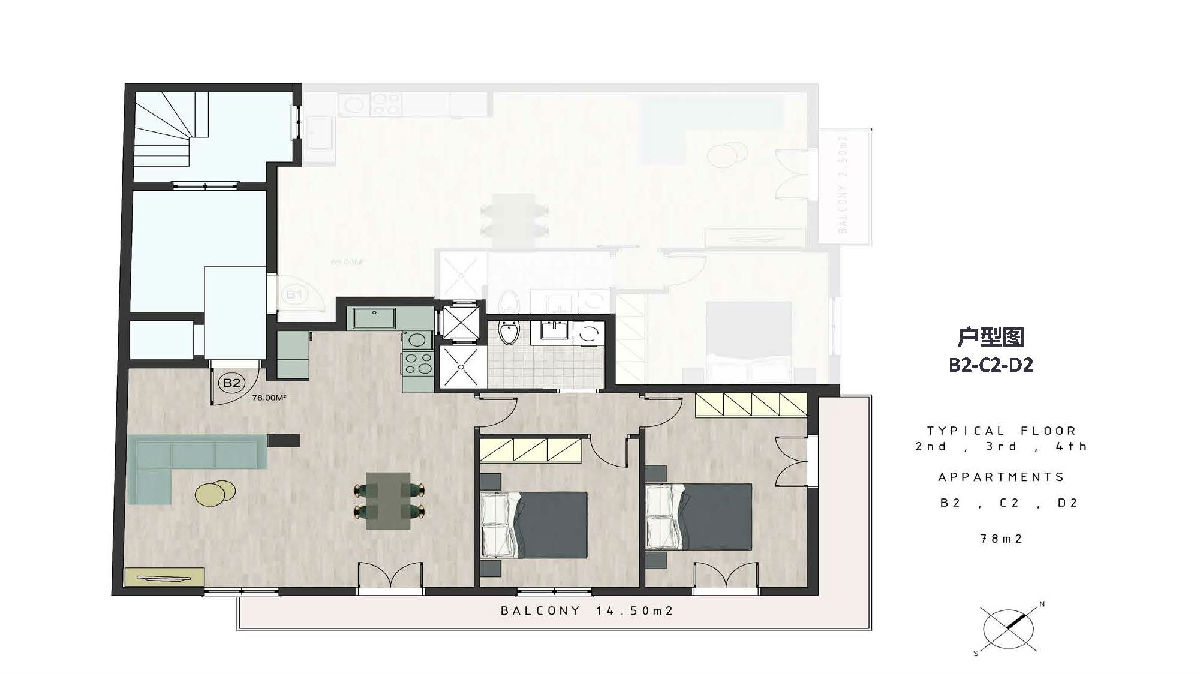 雅典博物館花園公寓二期戶型圖三